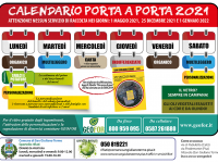 Raccolta porta a porta, il calendario 2021